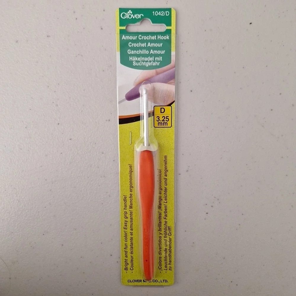 Clover 1042/D Amour Crochet Hook Size D3/3.25mm Orange MADE IN JAPAN New